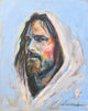 Vibrant painting of Christ with thick brush strokes and texture. With every color showing his grace and compassion. 
